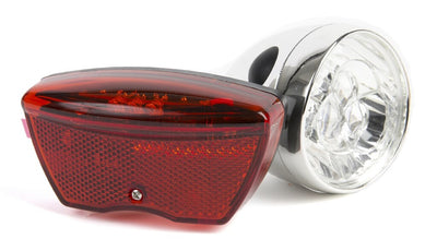 Beleuchtungsset Retro LED Batterie silber rot