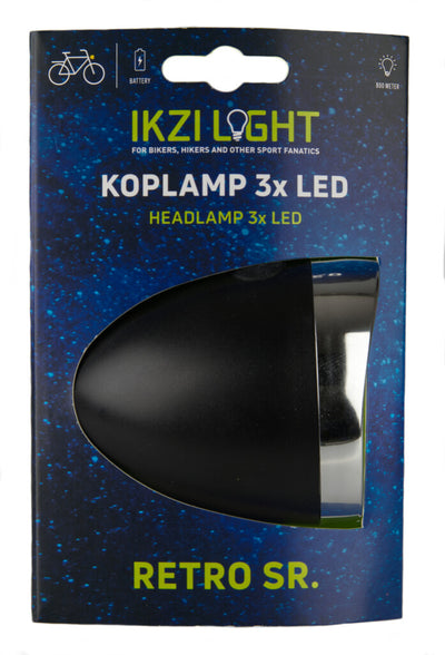 Scheinwerfer Retro LED Schwarz Batterie
