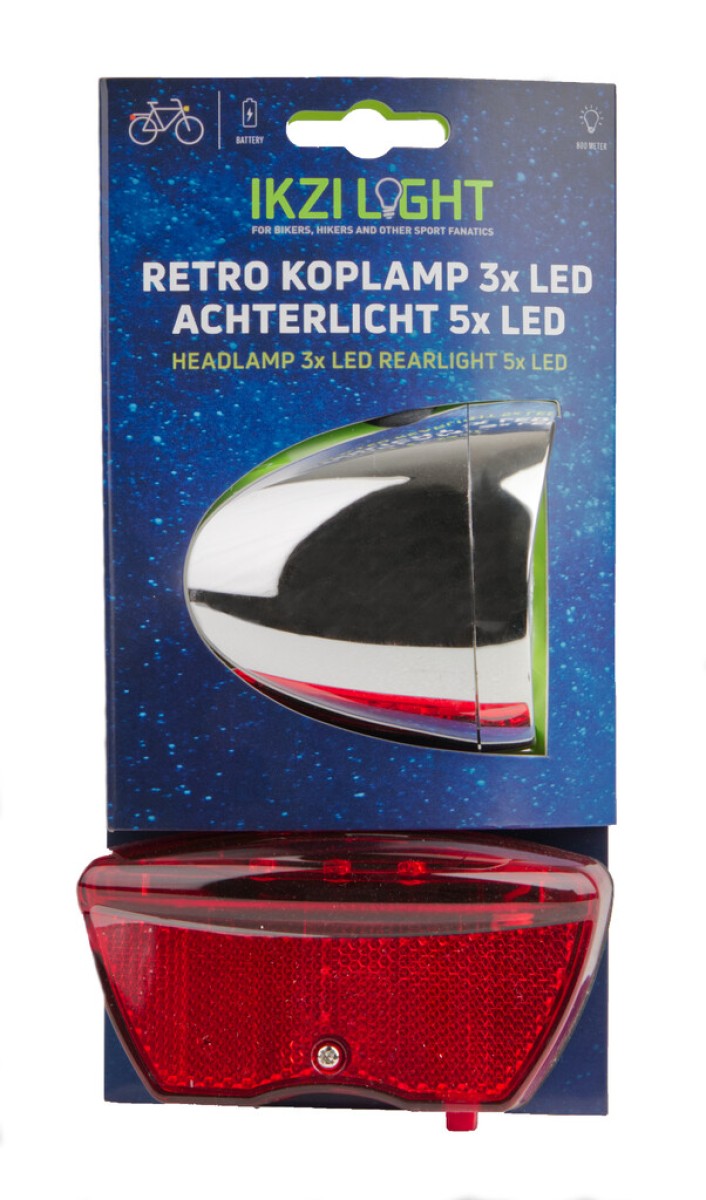 Beleuchtungsset Retro LED Batterie silber rot