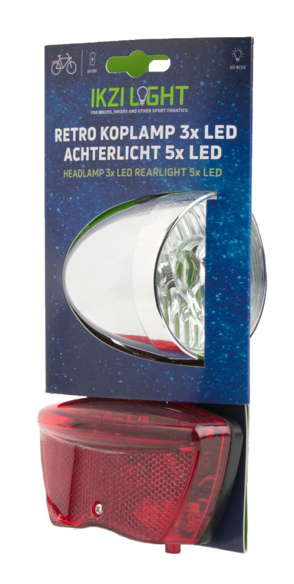 Beleuchtungsset Retro LED Batterie silber rot
