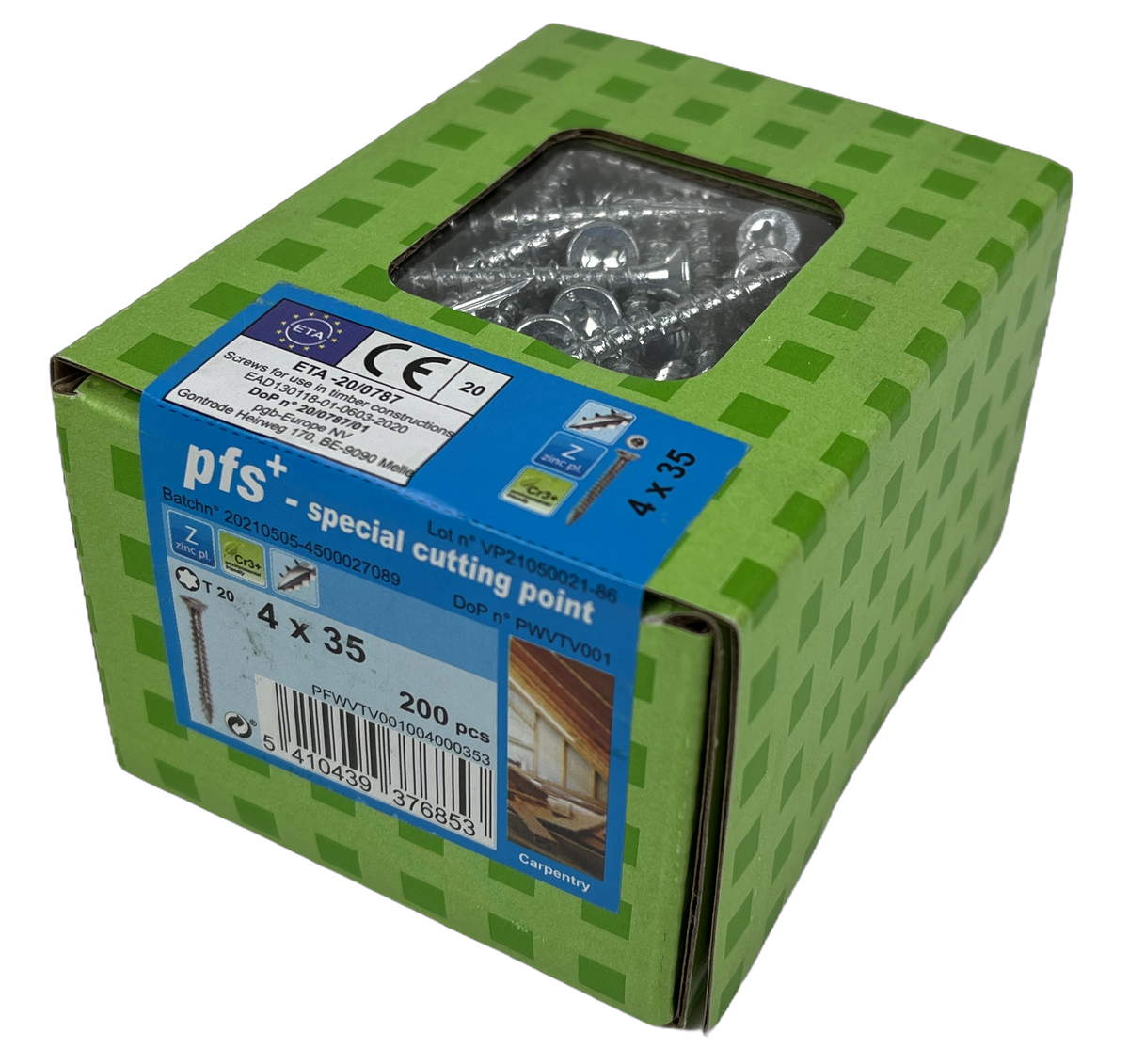 Pgb-europa pfs+ | Spanplattenschraube PFS+ VZK-T ø 4,0x35 ZN - 200 Stück - PFWVTV001004000353