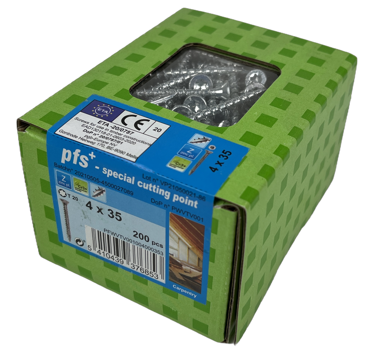 Pgb-europa pfs+ | Spanplattenschraube PFS+ VZK-T ø 4,0x35 ZN - 200 Stück - PFWVTV001004000353
