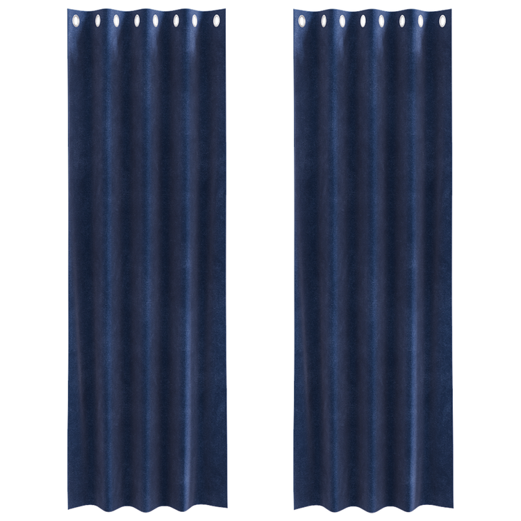 Vidaxl Verdunkelungsvorhänge 2 Stück dunkelblau 140 x 260 cm Samt