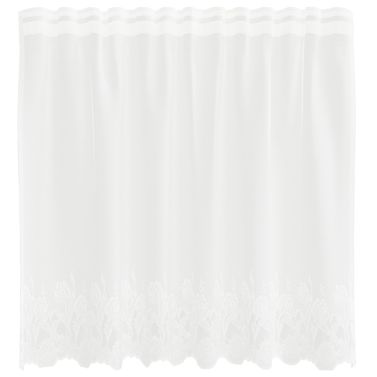 VidaXL Spitzenvorhang mit Gardinen Blumen Weiß 100 x 150 cm Polyester
