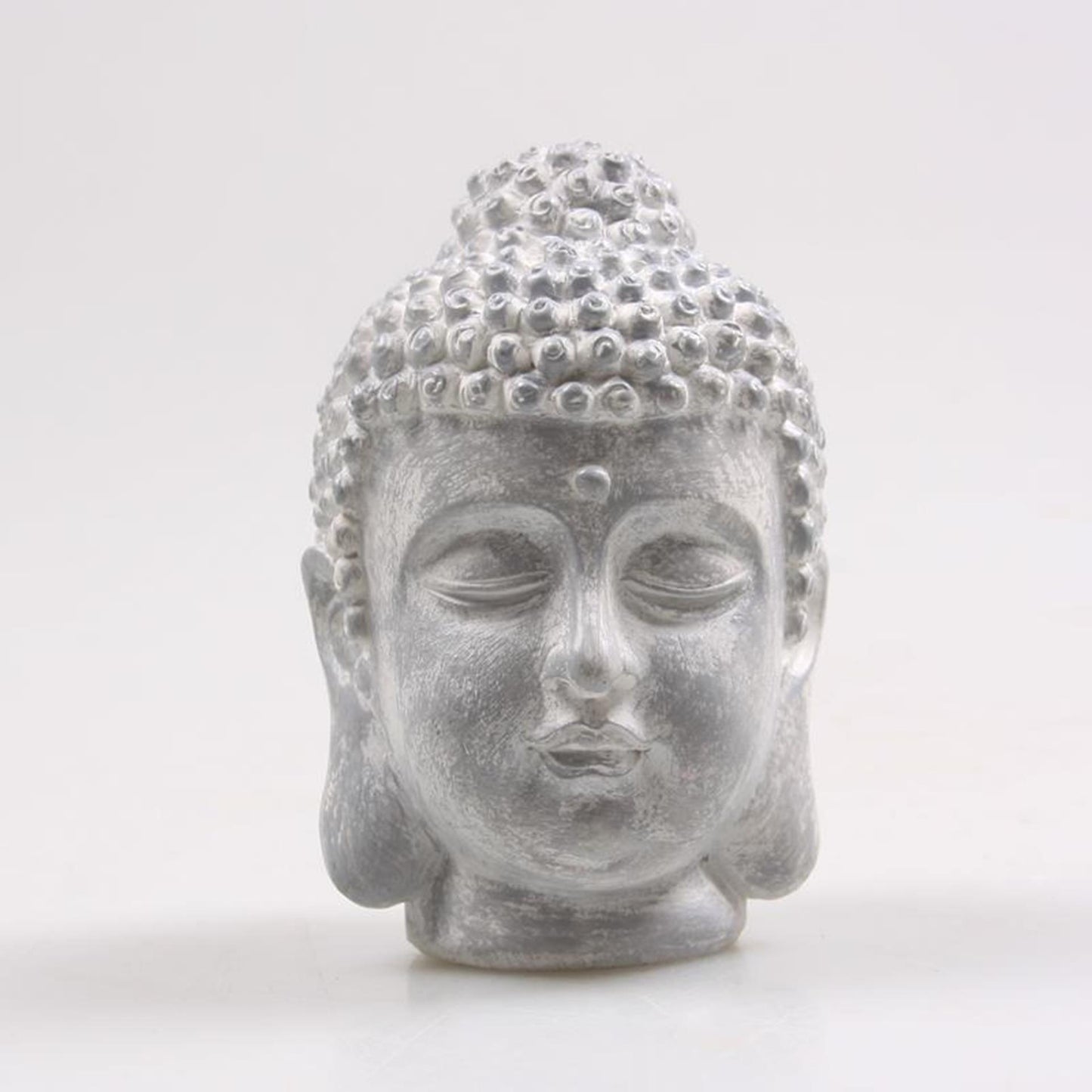 Von der Jahreszeit inspirierte Dekoration, Buddha-Kopf, 10 cm, auf Stab