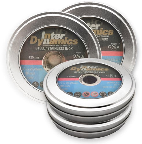 Inter Dynamics Blechverpackungs-Trennscheiben | 125 x 22,23 mm | 10 Stück - 395125