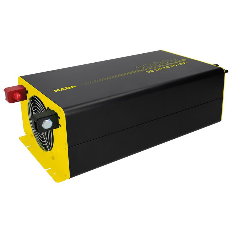 Reiner Sinus-Wechselrichter 12 V-230 V – 2000 W mit Ladegerät, Solarpanel-Anschluss und MPPT-Laderegler
