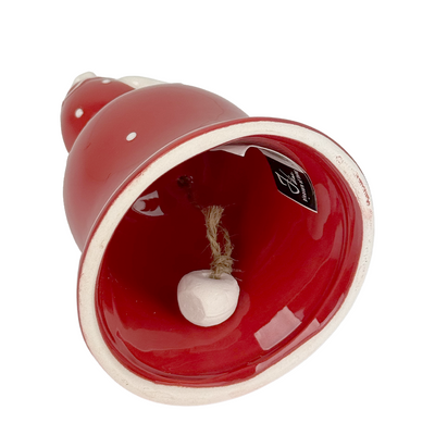 J-Line Glocke Keramik Huhn rot ø8x12cm