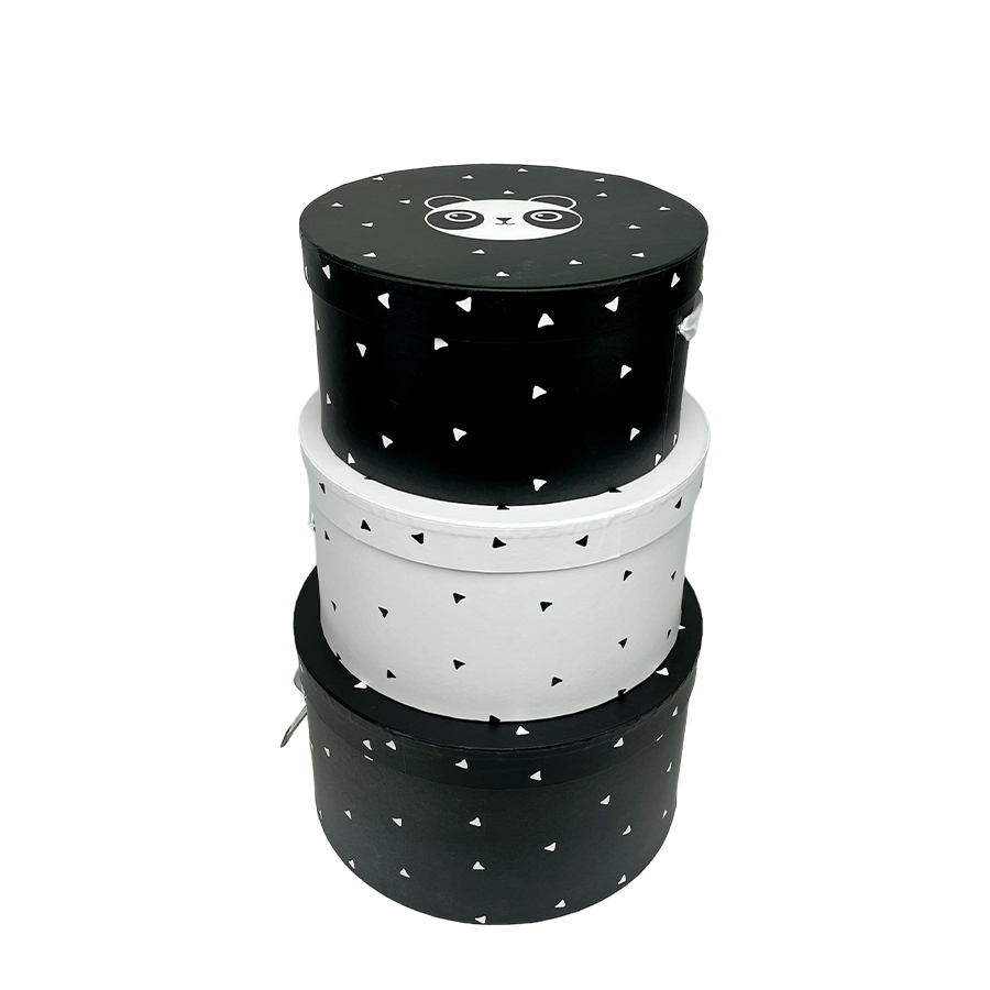 J-line Aufbewahrungsboxen Panda ø32x18cm 3-teilig