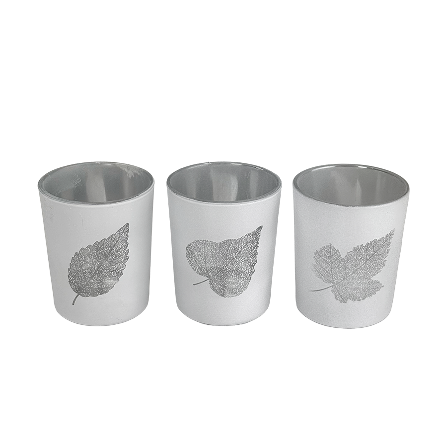 J-line Teelichthalter-Set Glasplatte ø6x7cm 3-teilig