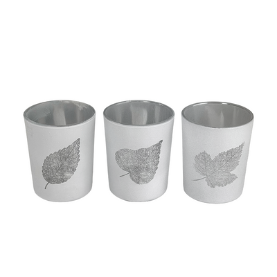 J-line Teelichthalter-Set Glasplatte ø6x7cm 3-teilig