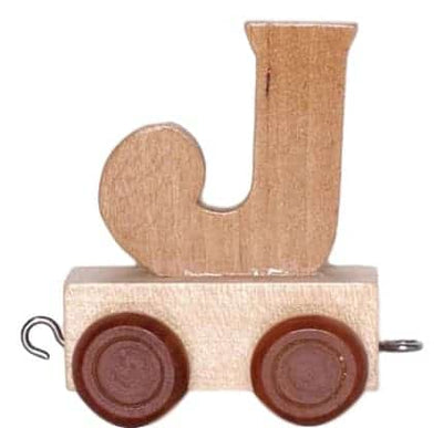 Holzbrief J mit Rädern 6 cm hoch