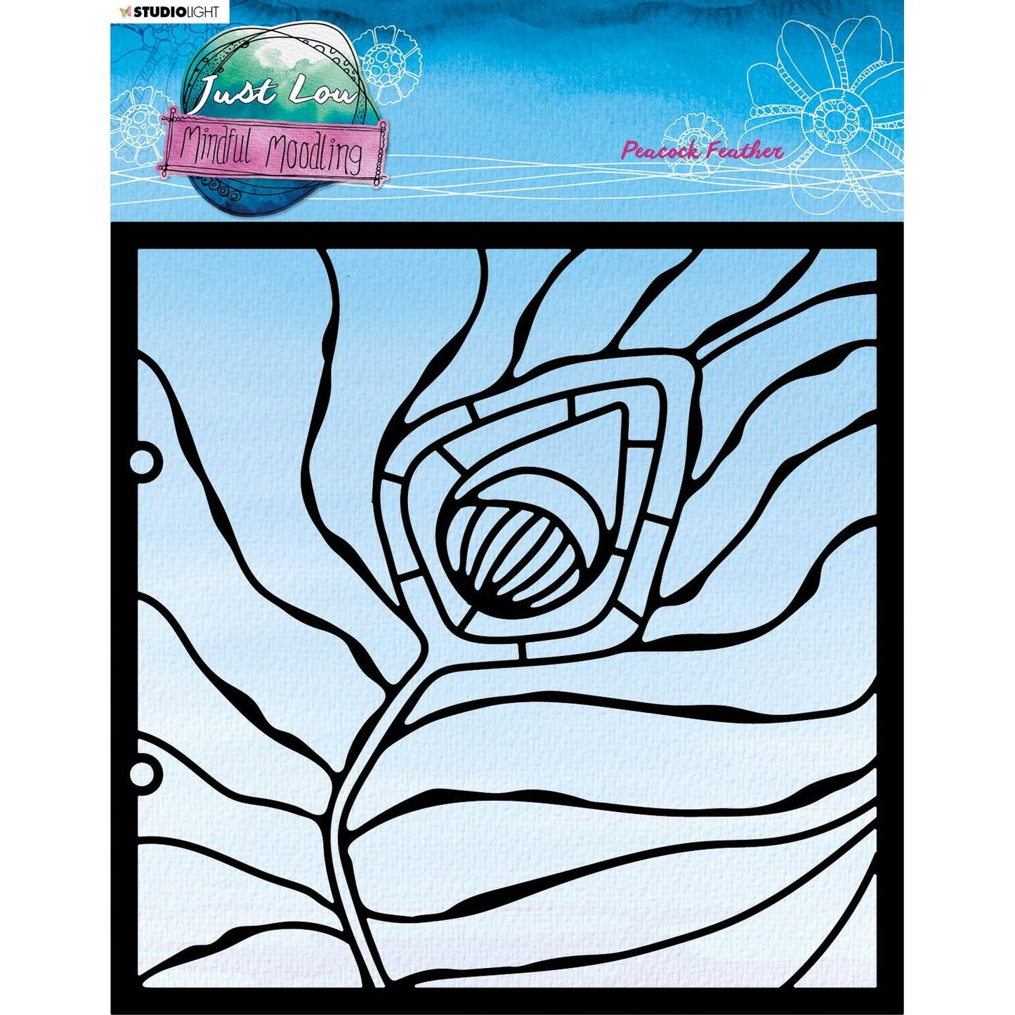 Studiolicht • Achtsame Moodling-Maskenvorlage, Pfauenfeder