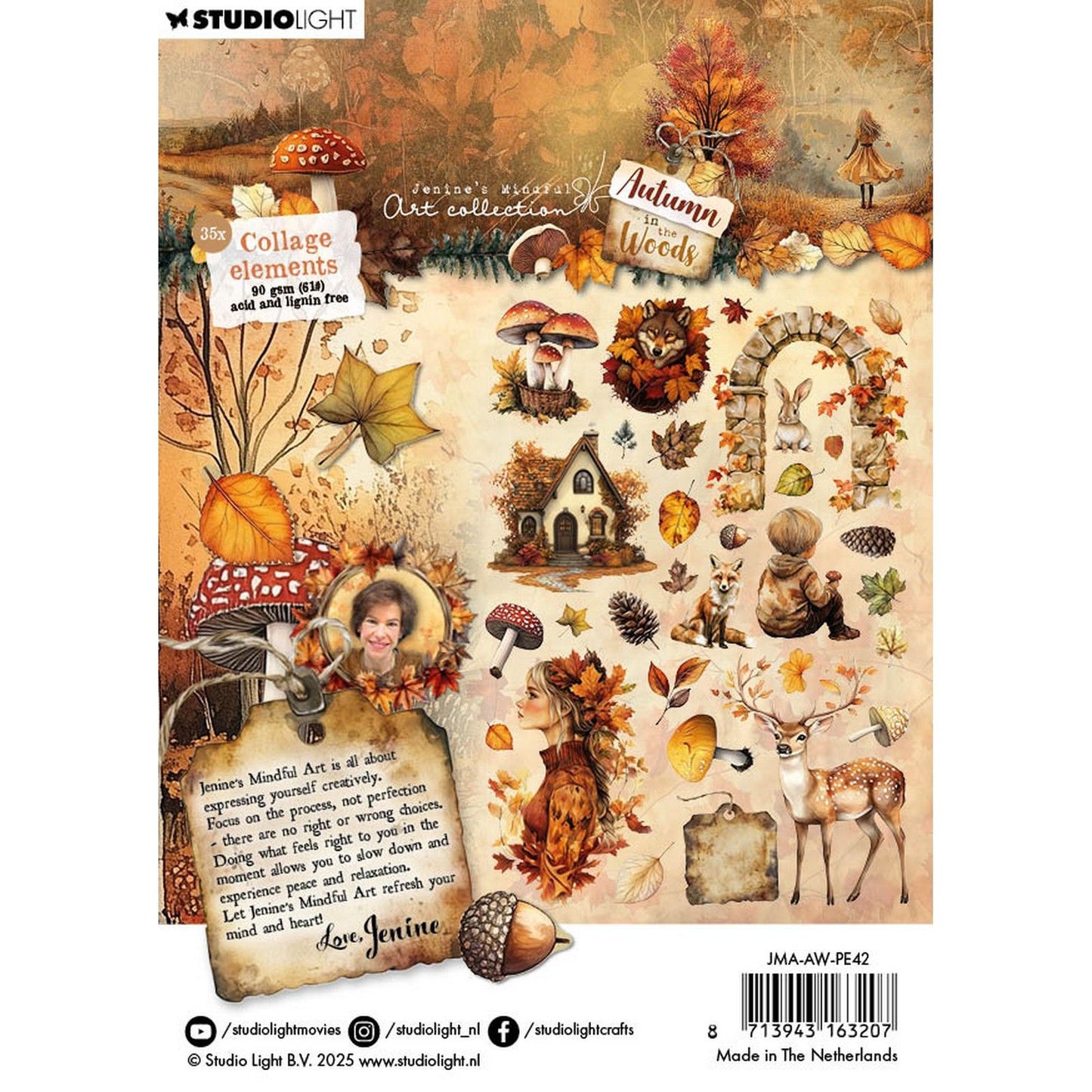 Studiolicht • Jenines achtsame Kunst Herbst im Wald Papierelemente 35 Collage-Elemente