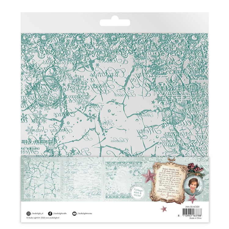 Studiolicht • Jenines Mindful Art Christmas Blush Acetatplatten, weiße Vintage-Minze