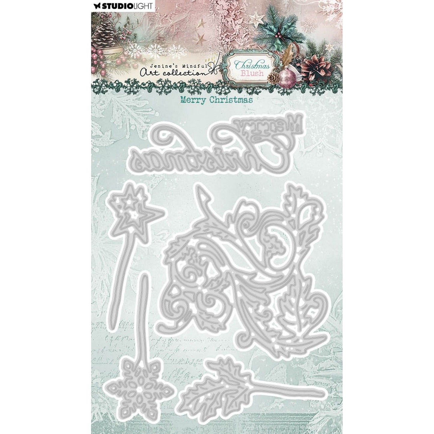 Studiolicht • Jenine's Mindful Art Christmas Blush Stanzform Frohe Weihnachten