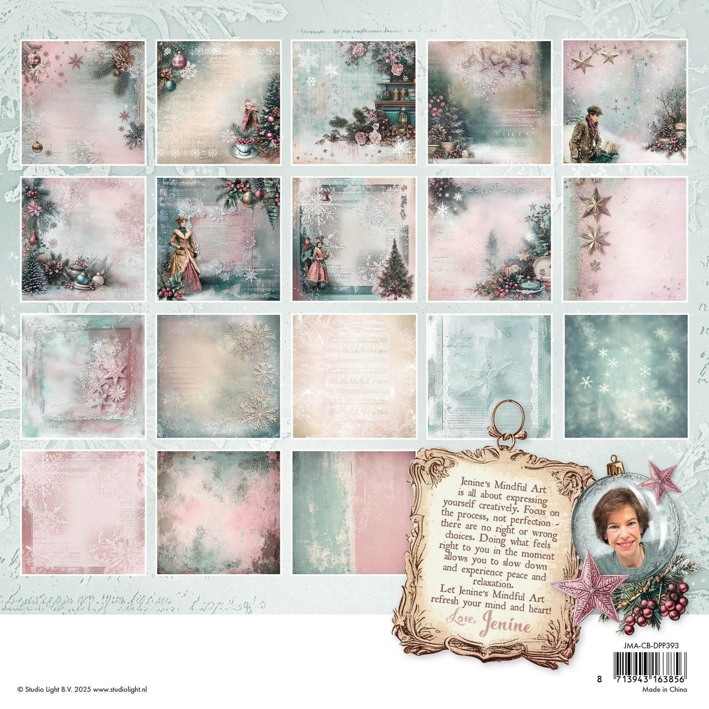 Studiolicht • Jenine's Mindful Art Christmas Blush Designer-Papierblock-Hintergründe