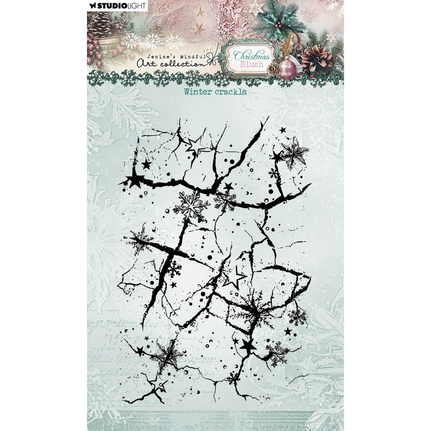Studiolicht • Jenine's Mindful Art Christmas Blush Clear Stamp Winter Crackle