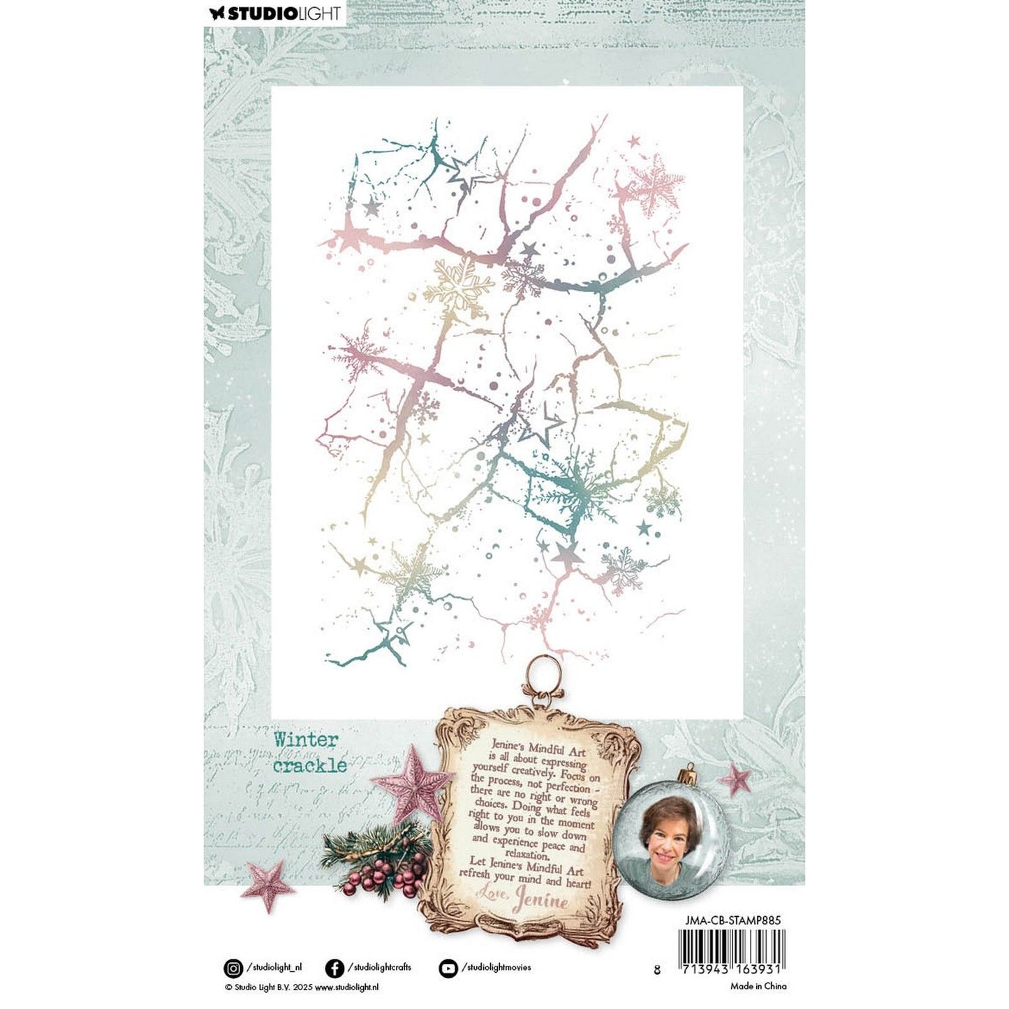 Studiolicht • Jenine's Mindful Art Christmas Blush Clear Stamp Winter Crackle