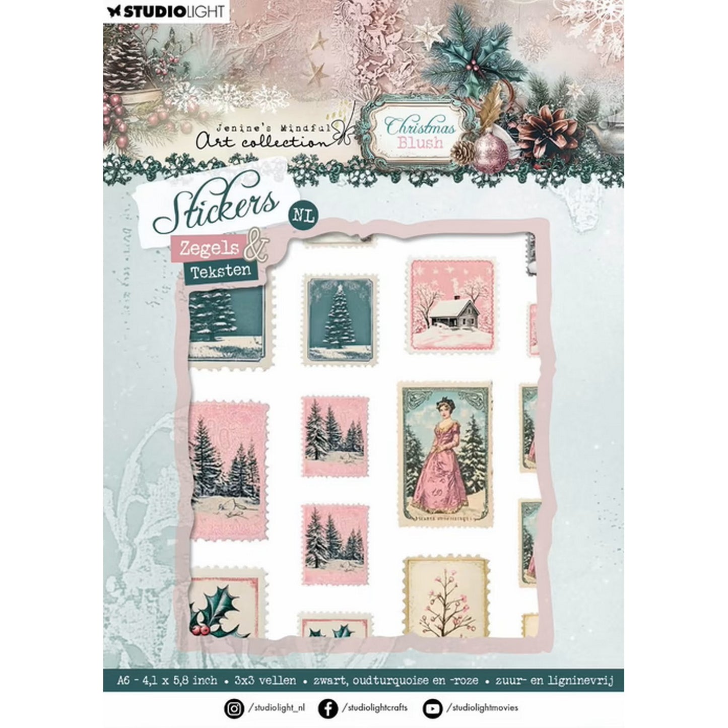 Studiolicht • Jenine's Mindful Art Christmas Blush Stickerbögen Stempeltexte