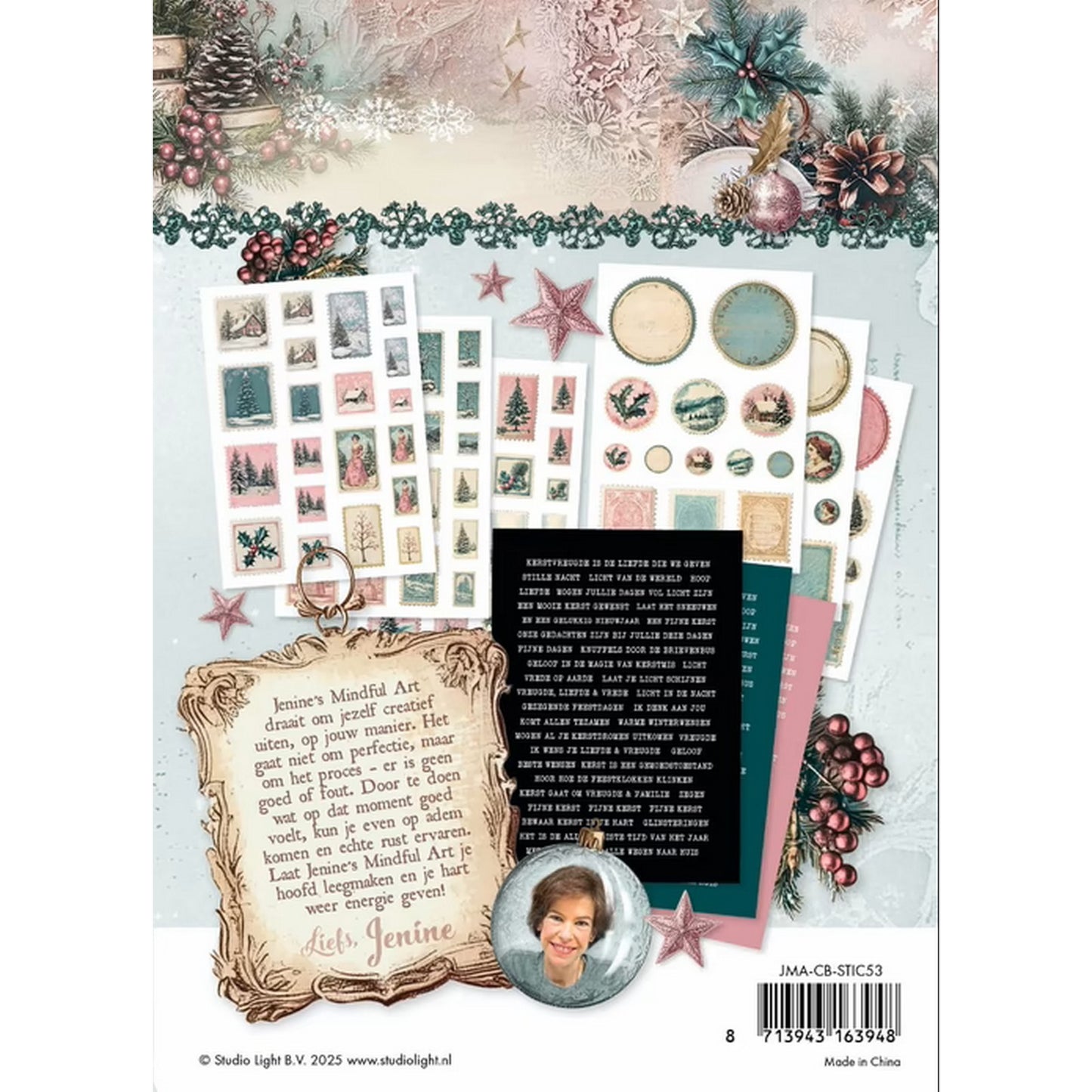 Studiolicht • Jenine's Mindful Art Christmas Blush Stickerbögen Stempeltexte
