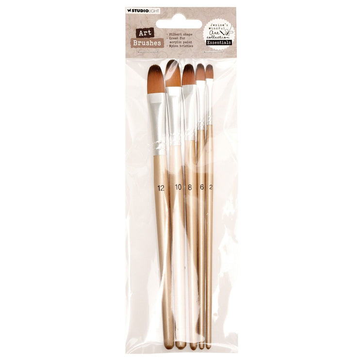 Studiolicht • Jenine's Mindful Art Pinselset Filbert, Größe 2-4-6-8-10 Essentials 75x220x10mm 5 Stück