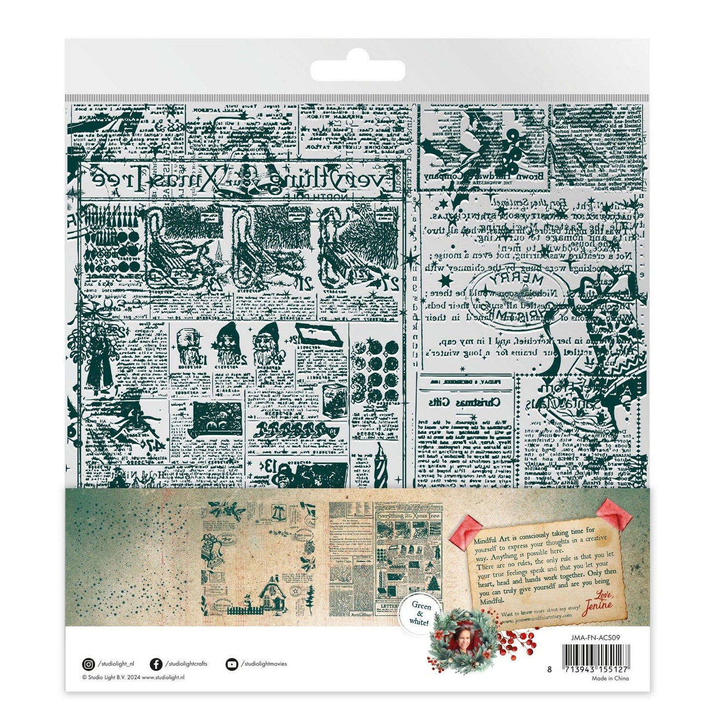 Studiolicht • festliche Nostalgie-Acetatplatten weiß grün