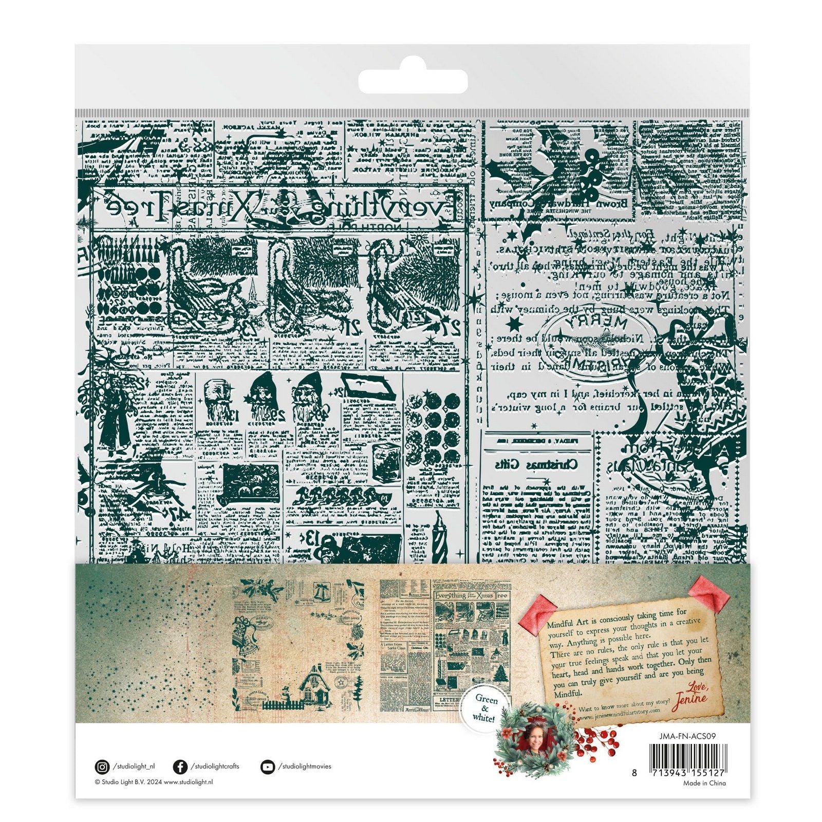 Studiolicht • festliche Nostalgie-Acetatplatten weiß grün