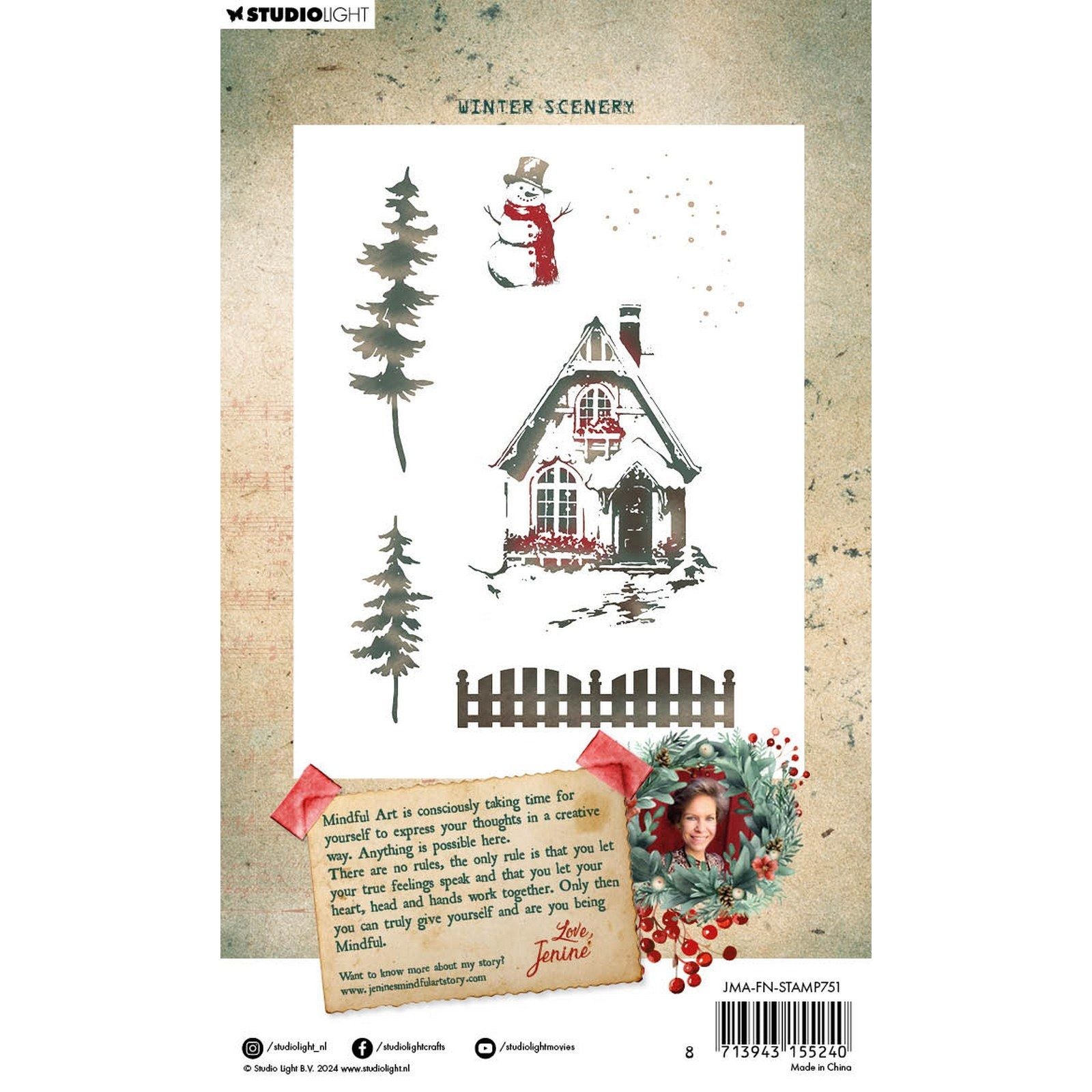 Studiolicht • festliche Nostalgie, klarer Stempel, Winterlandschaft