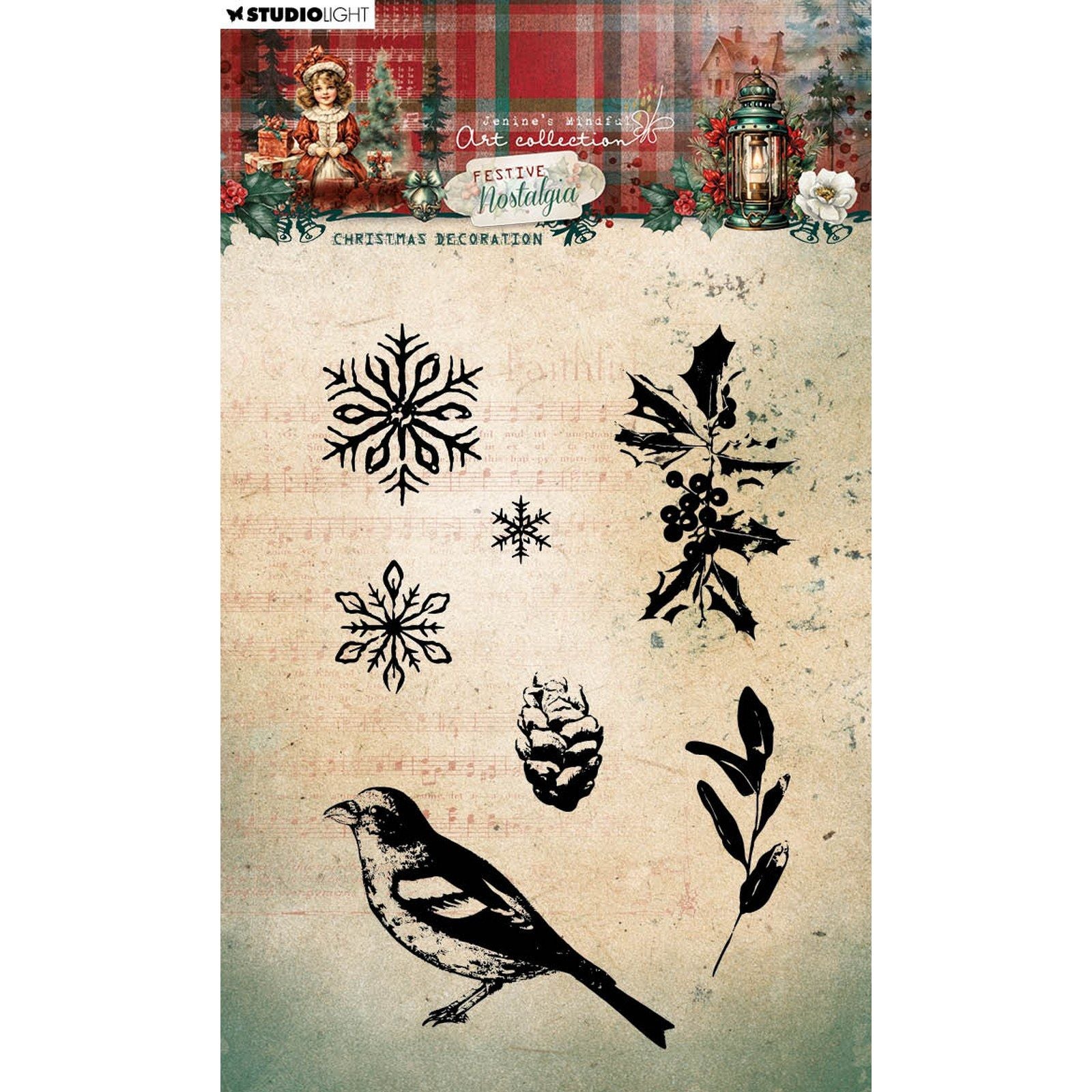 Studiolicht • Festliche Nostalgie-Klarstempel-Weihnachtsdekoration