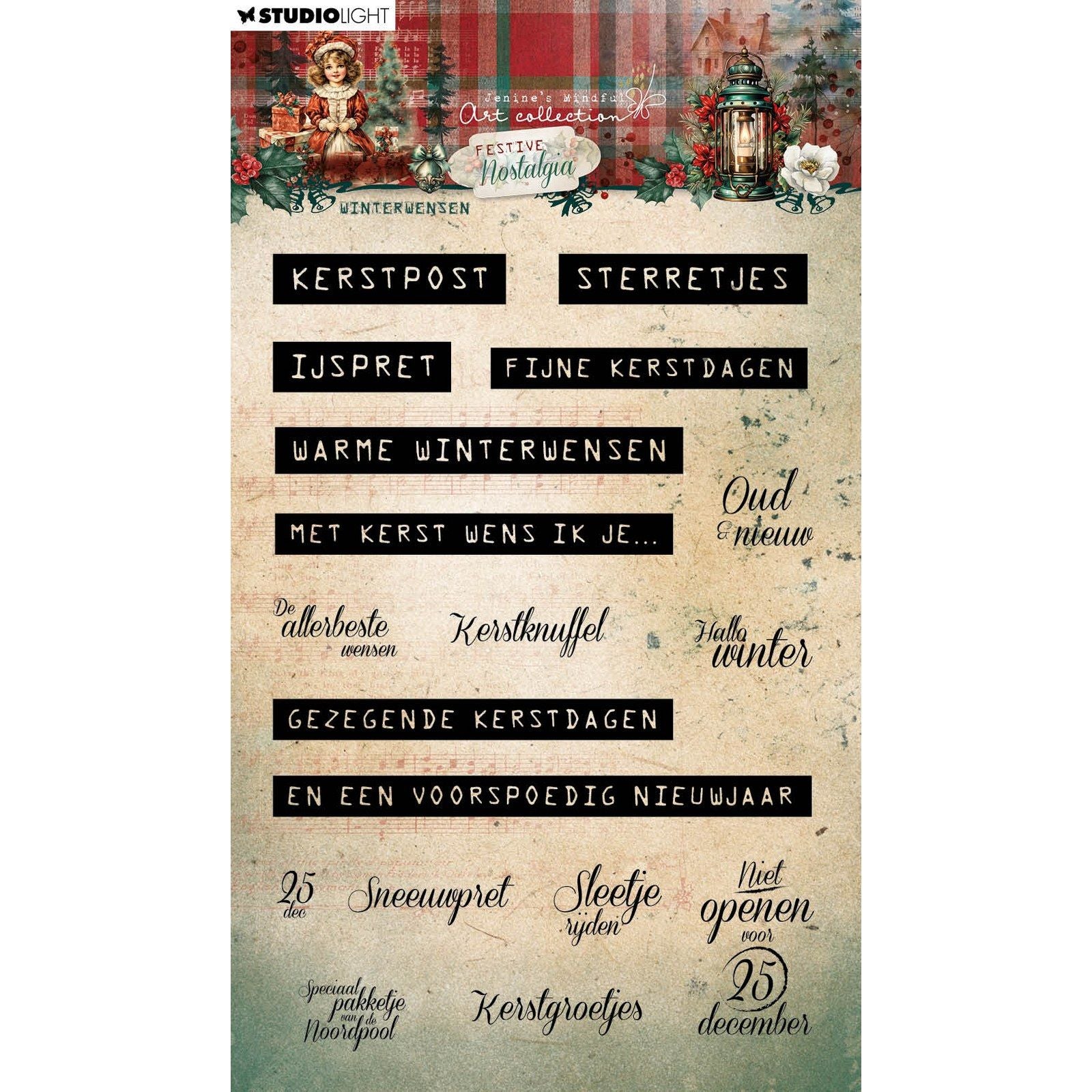 Studiolicht • festliche Nostalgie, klarer Stempel, Winterwünsche