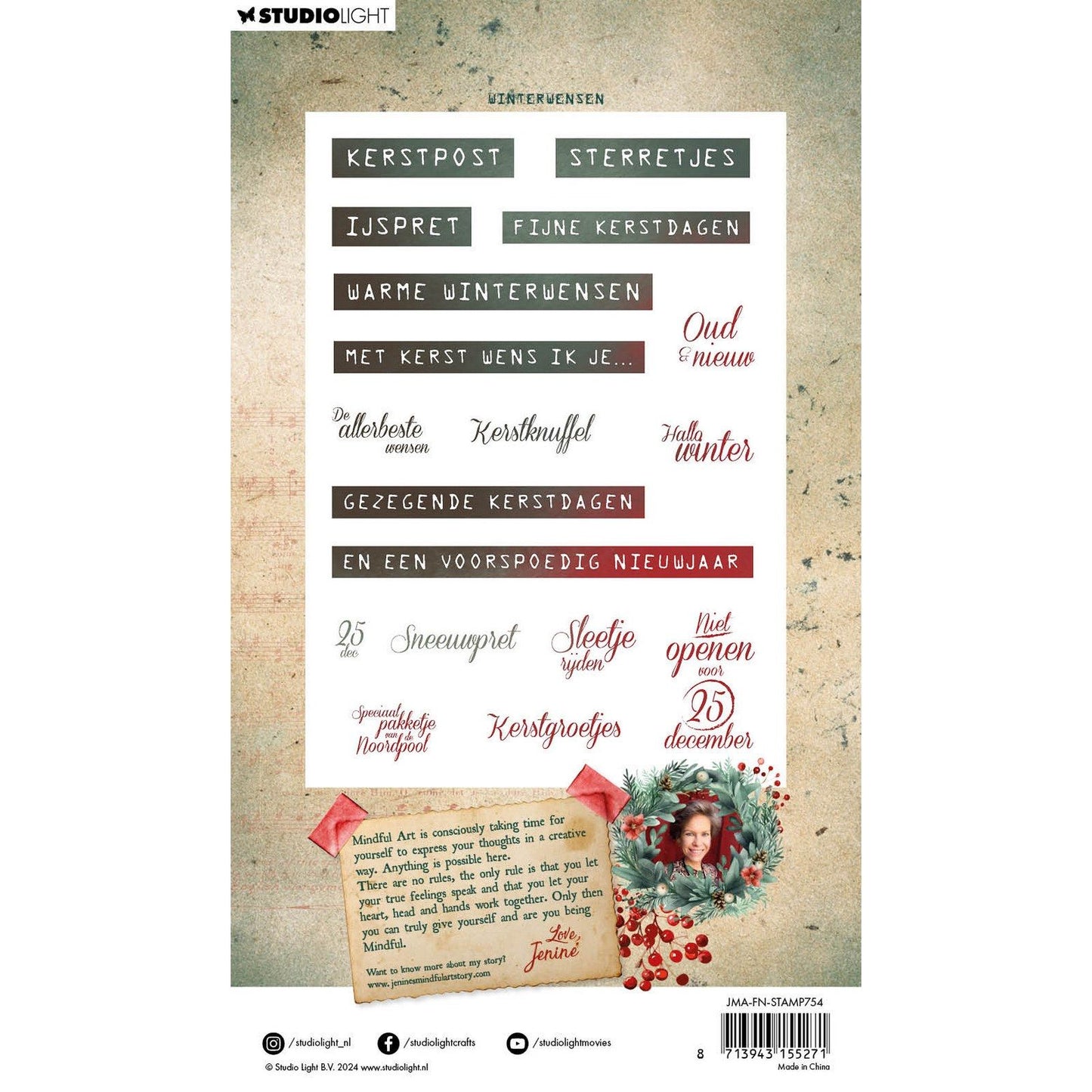 Studiolicht • festliche Nostalgie, klarer Stempel, Winterwünsche