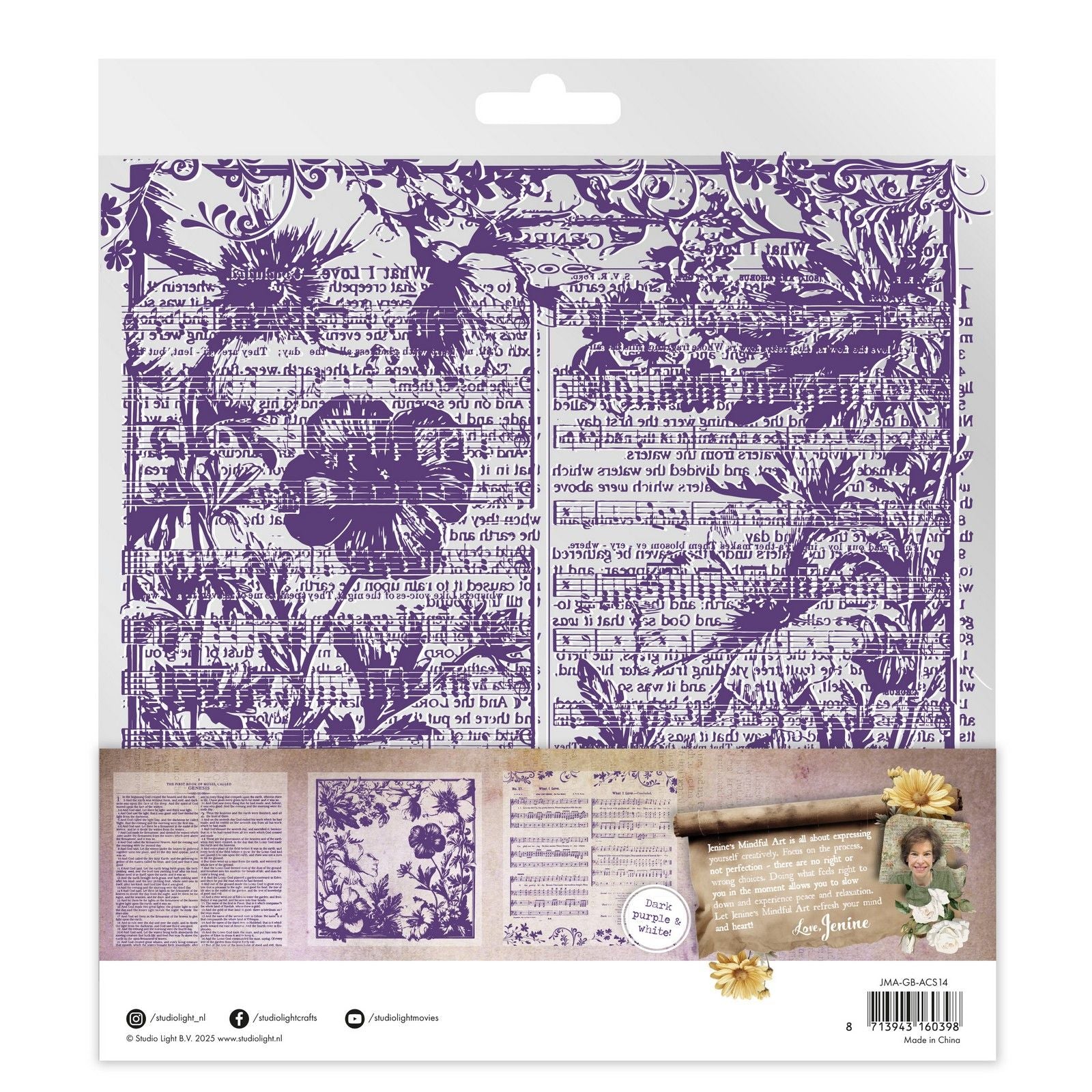Studiolicht • Wachsende, blühende Acetatplatten, weiß, dunkelviolett