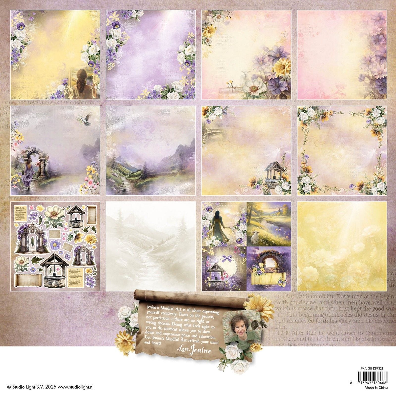 Studiolicht • wachsende blühende Designer-Papierblock-Scrapbooking