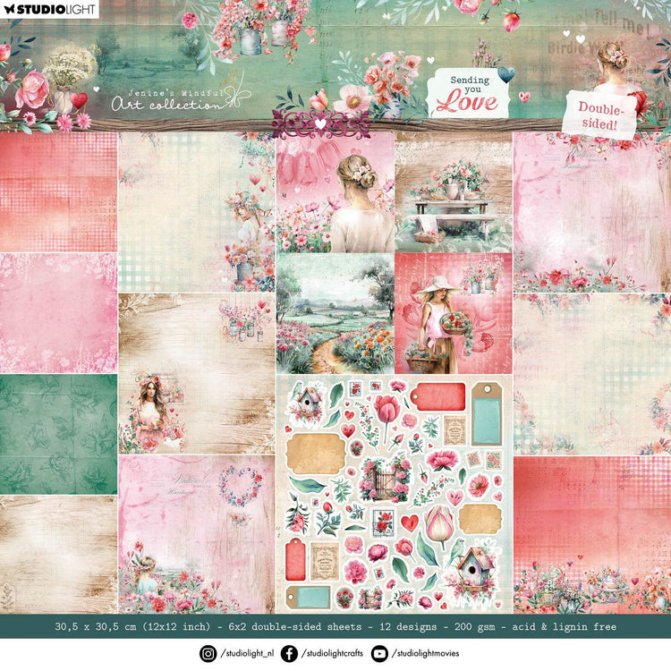 Studio Light • Jenines achtsamer Kunst-Designer-Papierblock, der Ihnen die Liebe zum doppelseitigen Scrapbooking vermittelt