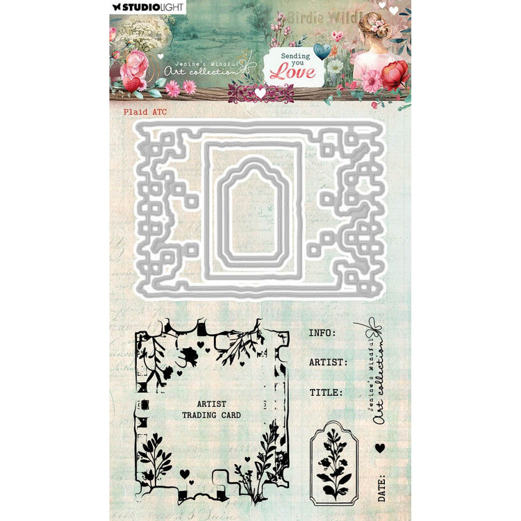 Studio Light • Jenines Achtsamkeitskunst-Stempel und Stanzformen senden Ihnen Liebe zum Karo-Atc