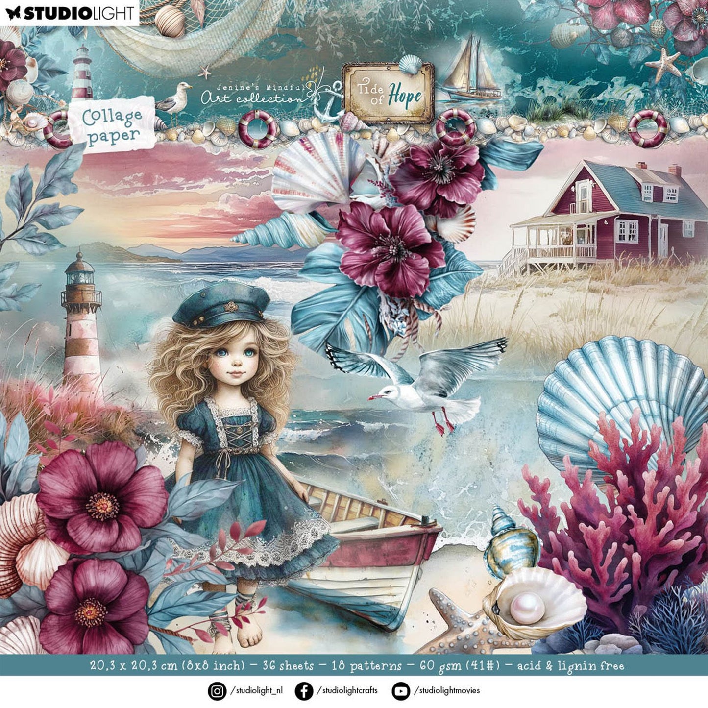 Studiolicht • Flut der Hoffnung Collage-Papierblock-Hintergrundelemente
