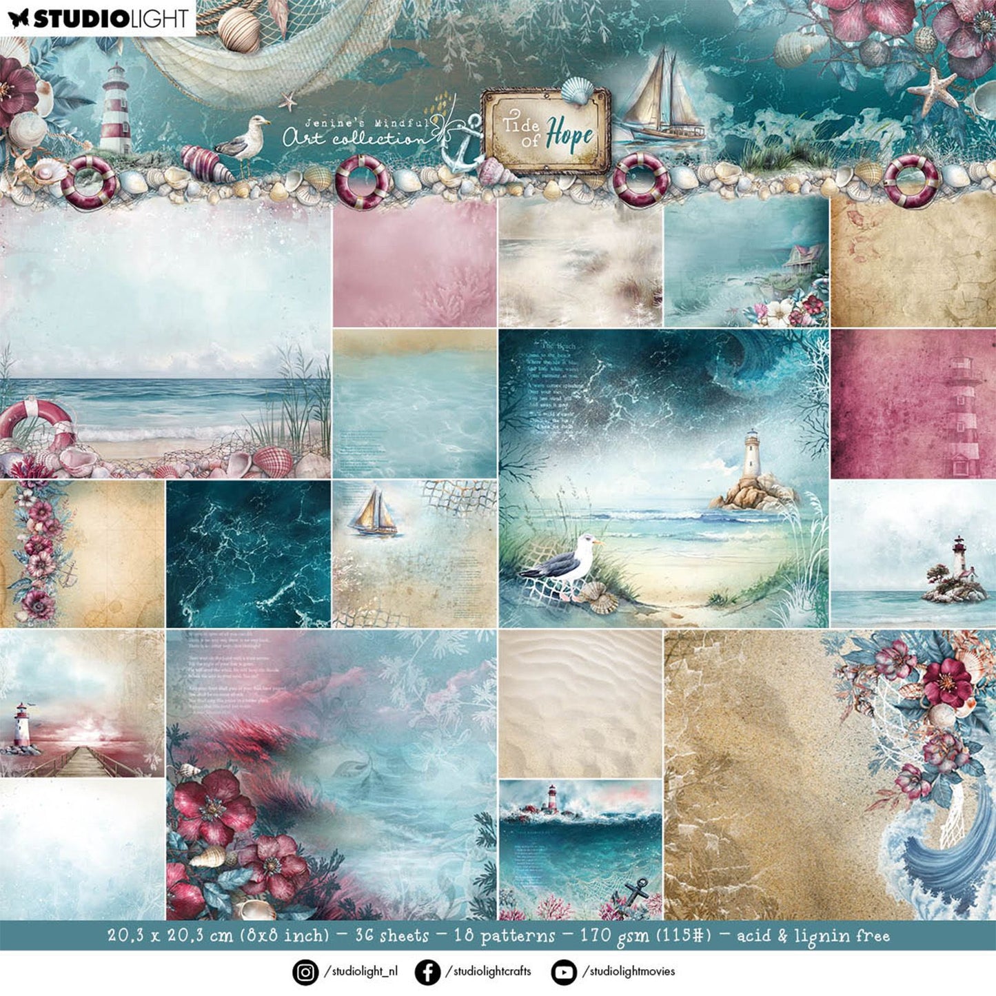 Studiolicht • Flut der Hoffnung – Designer-Papierblock-Hintergründe