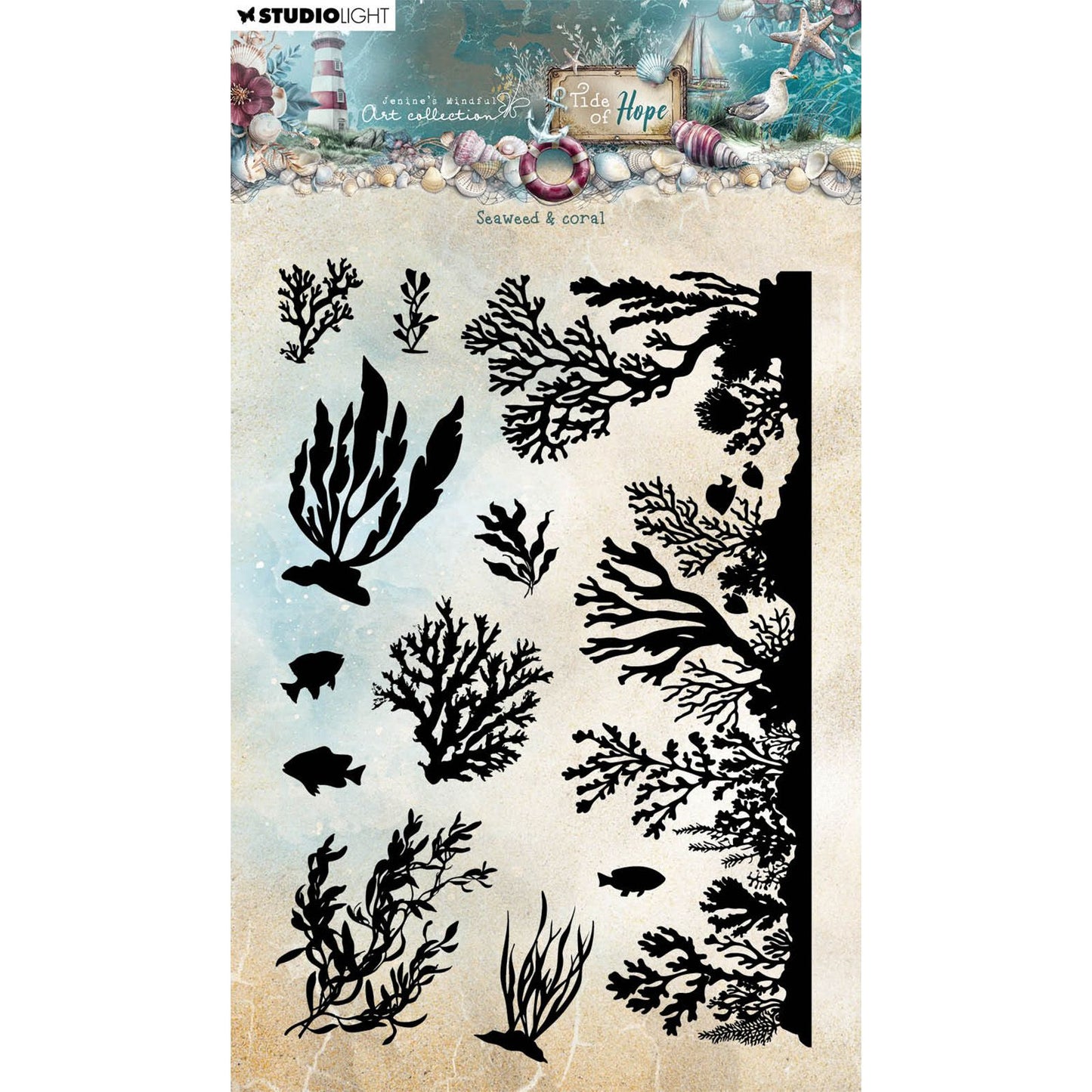 Studiolicht • Tide of Hope Clear Stamp Algenkoralle