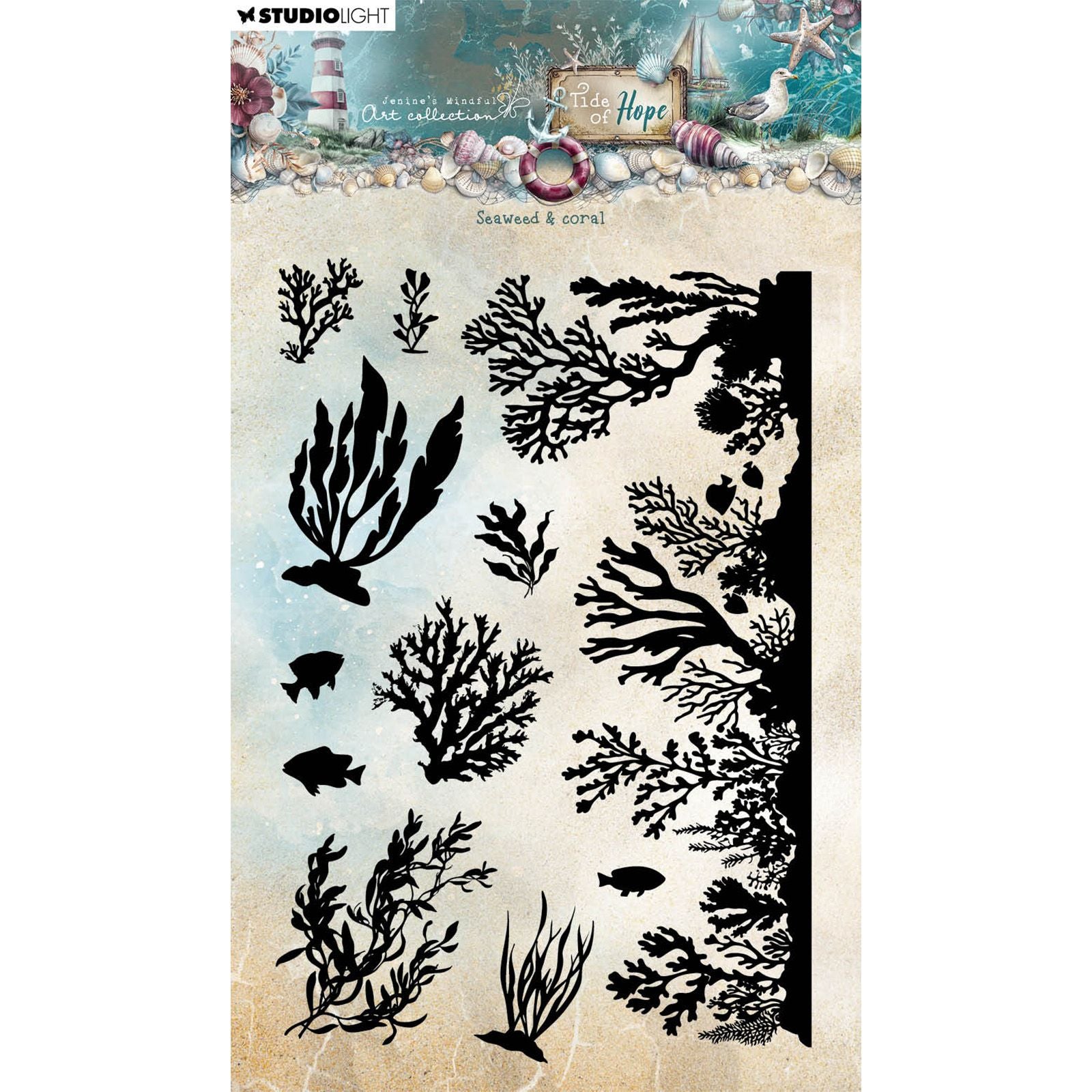 Studiolicht • Tide of Hope Clear Stamp Algenkoralle