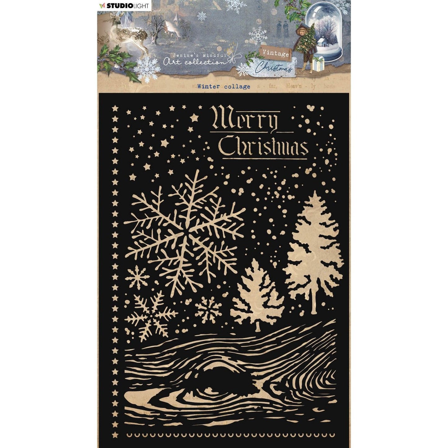Studiolicht • Wintercollage mit Vintage-Weihnachtsmaske
