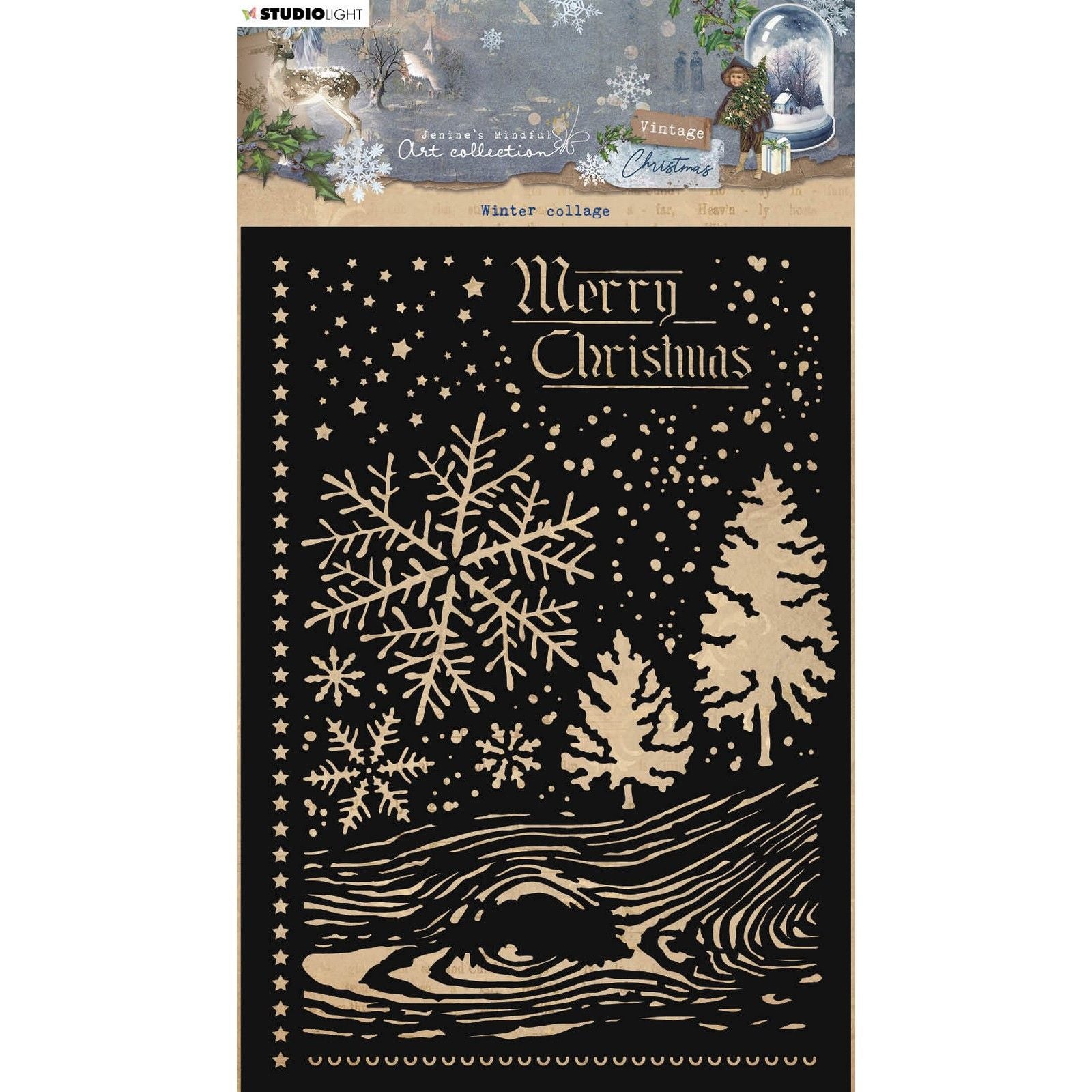 Studiolicht • Wintercollage mit Vintage-Weihnachtsmaske