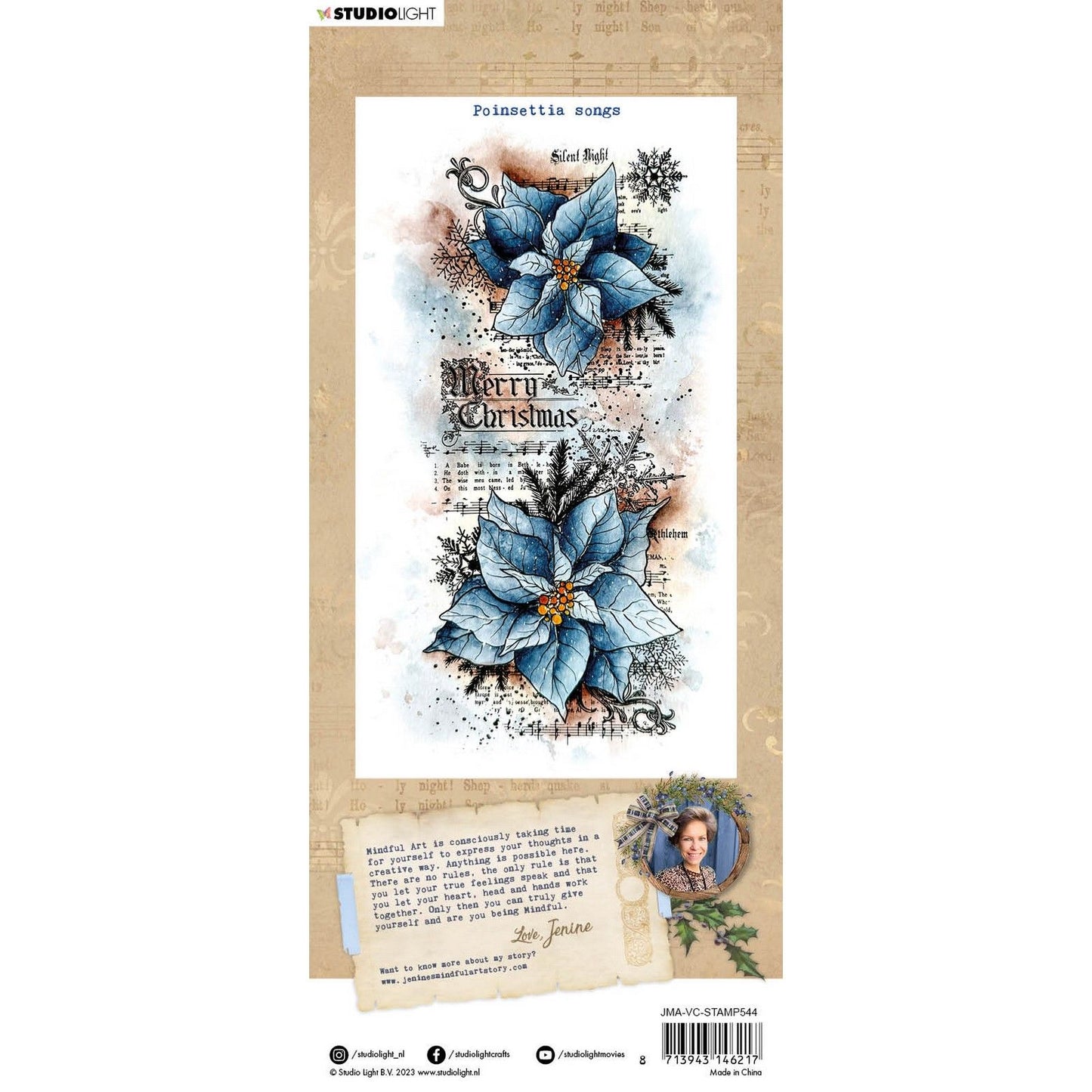 Studiolicht • Vintage-Weihnachtsstempel mit Weihnachtssternliedern