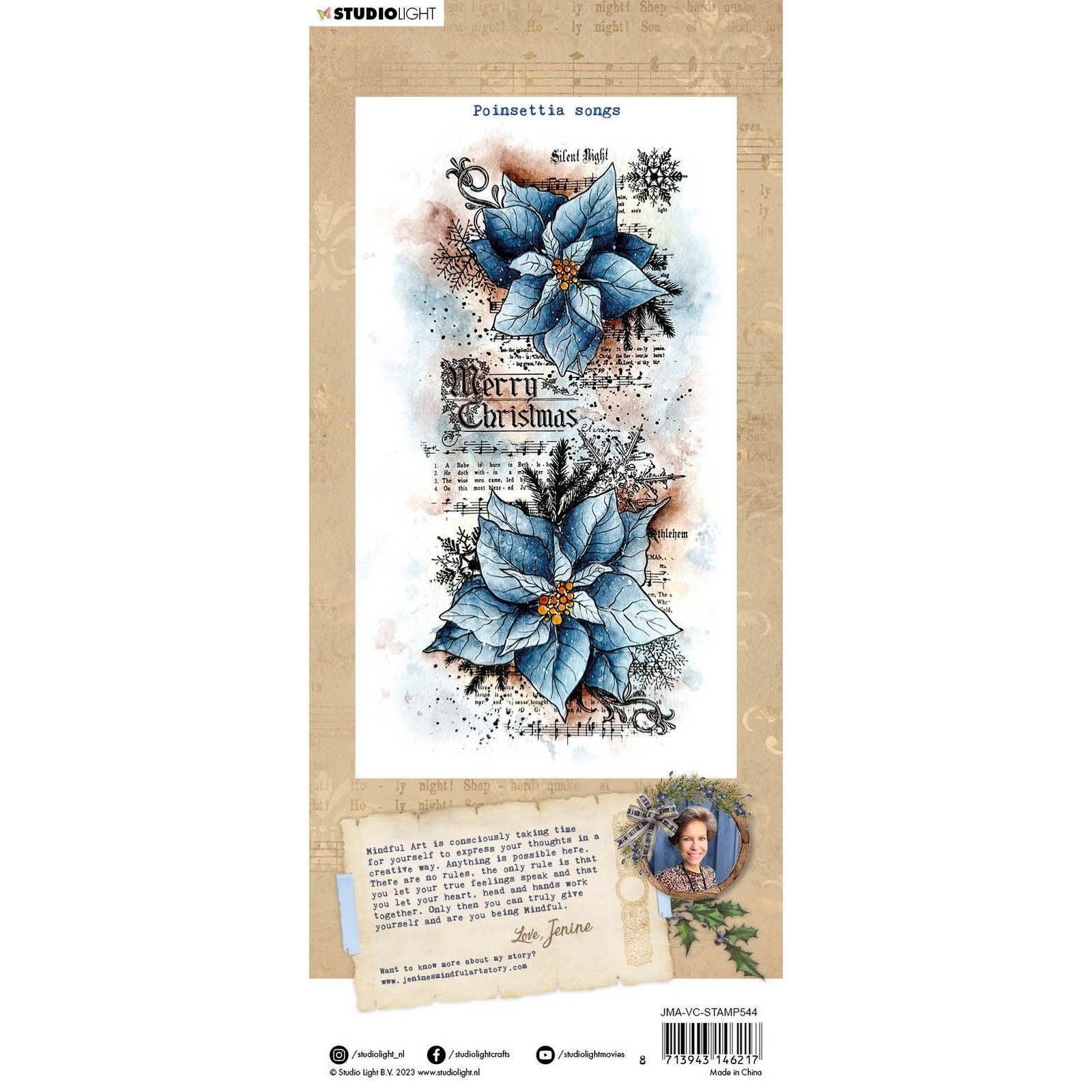 Studiolicht • Vintage-Weihnachtsstempel mit Weihnachtssternliedern