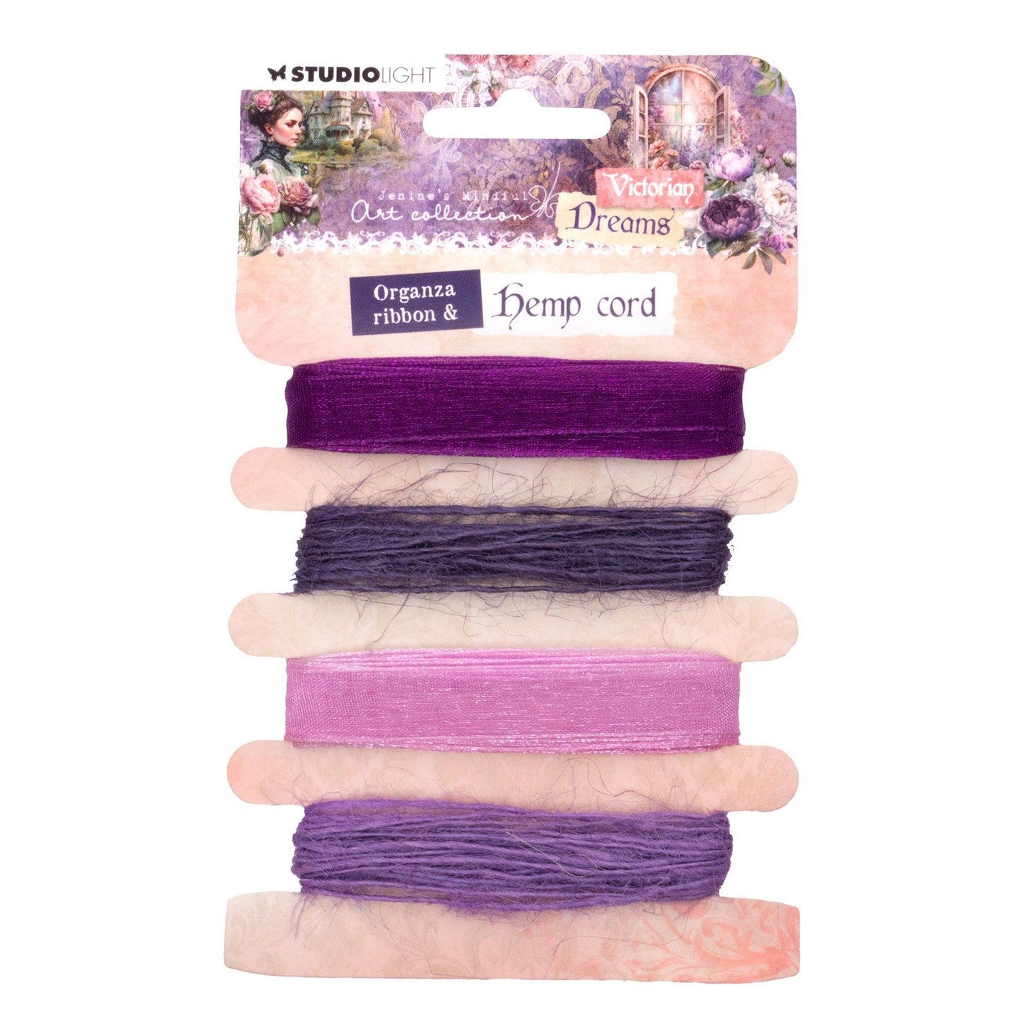 Studioleuchte • Victorian Dreams Ribbon Organza Hanf – Lila