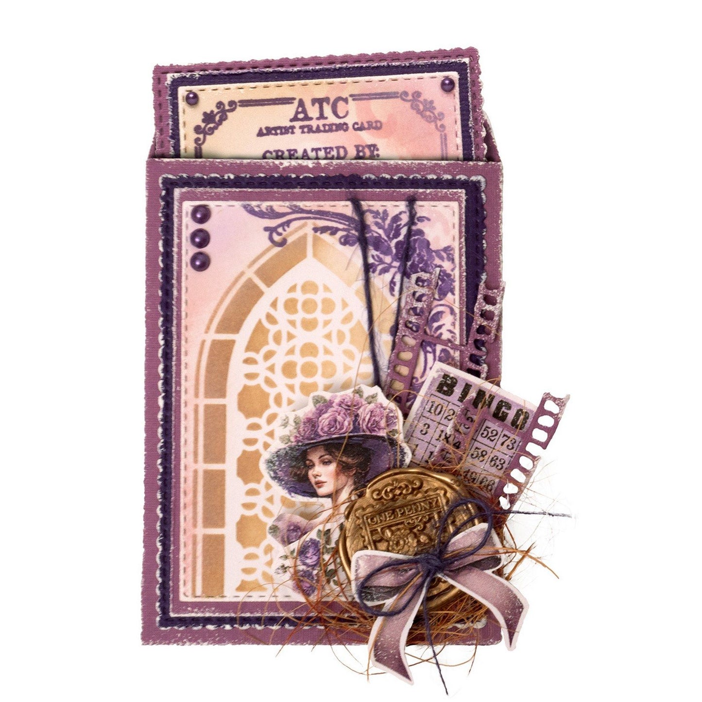 Studioleuchte • Victorian Dreams Ribbon Organza Hanf – Lila