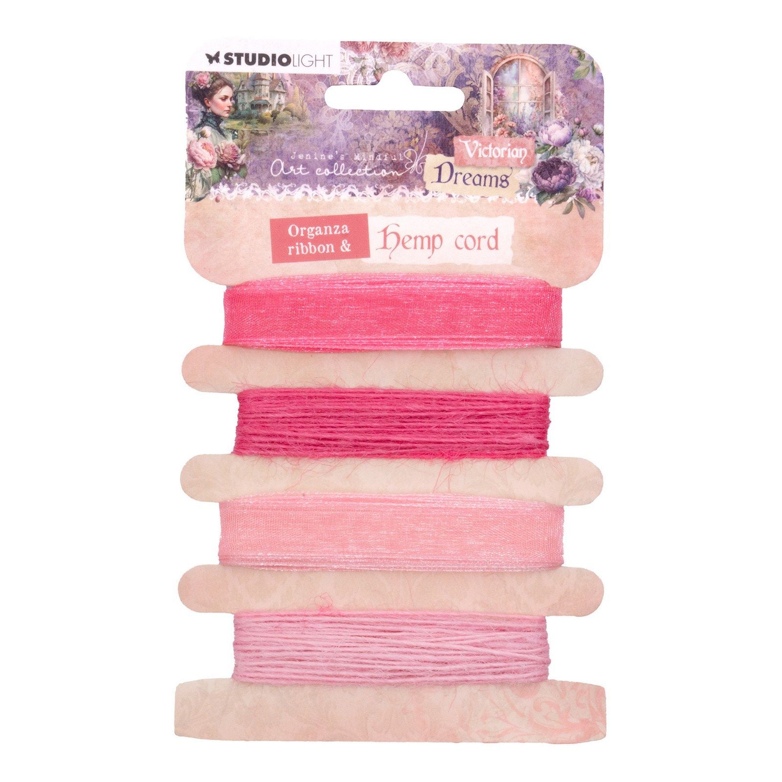 Studioleuchte • Victorian Dreams Band Organza Hanf – Rosa