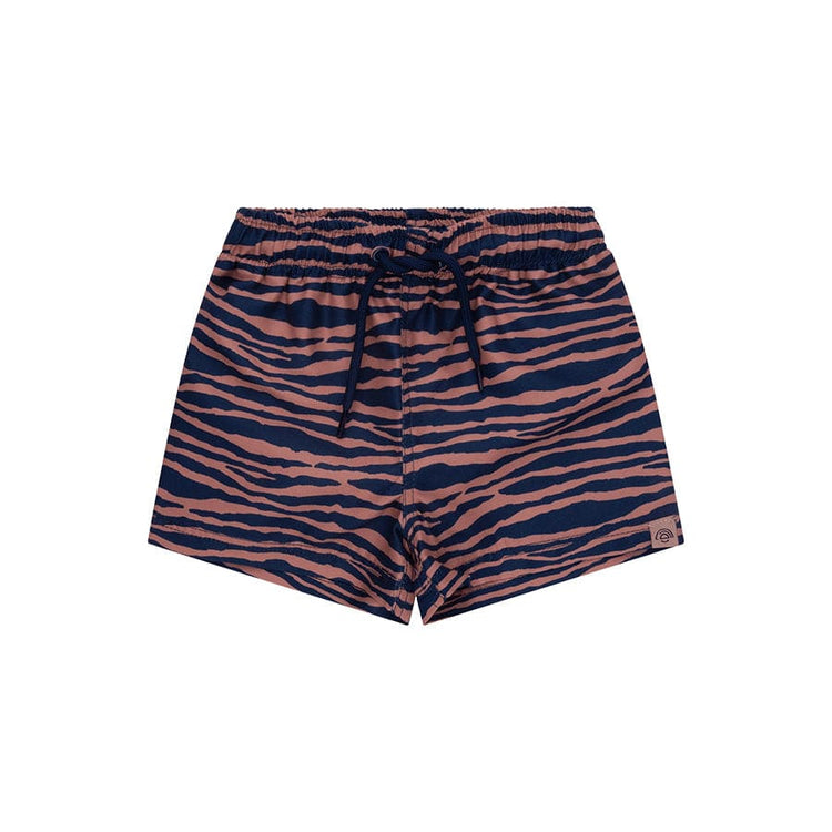 Lebendige Streifen | Blue Orange UV Schwimmboxerjungen