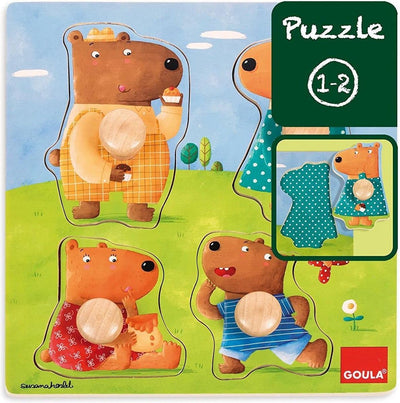 Goula -Knöpfe Puzzle mit 4 Bären