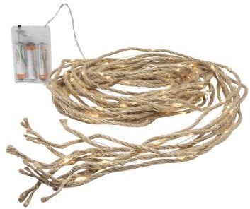 Juteseil 8x2 Meter mit Batterie 160 LED-Leuchten - 5510134